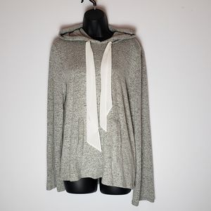 Tavik Womens Heathered Gray Sweater w/ Ribbon Tie